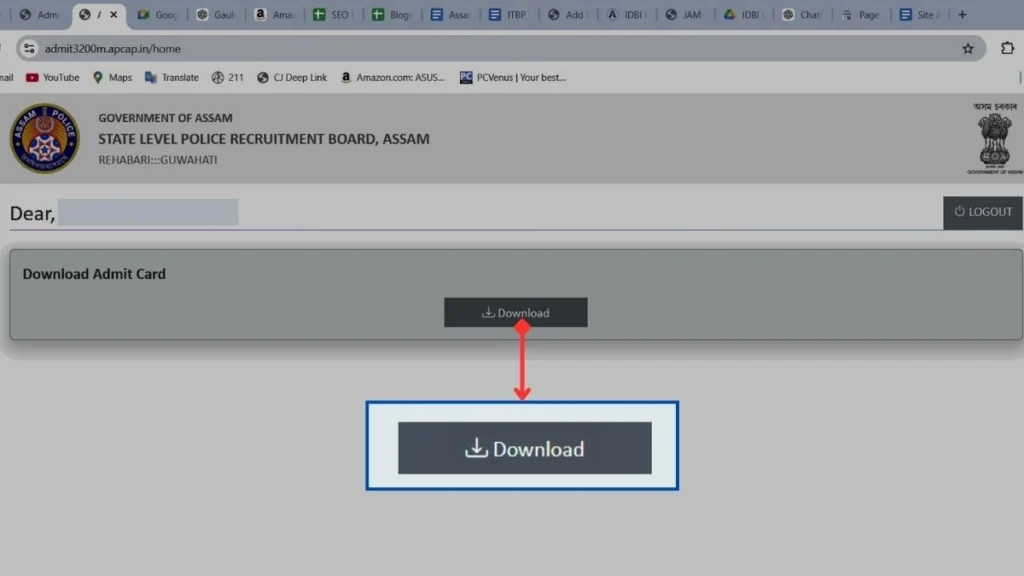 Download Assam Police Admit Card