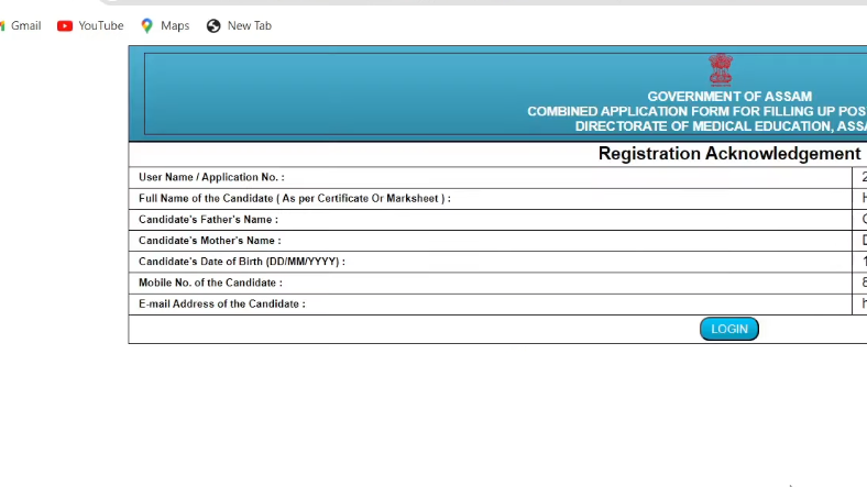 Registration Acknowledgement 