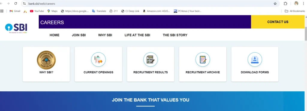 SBI Recruitment Official Website